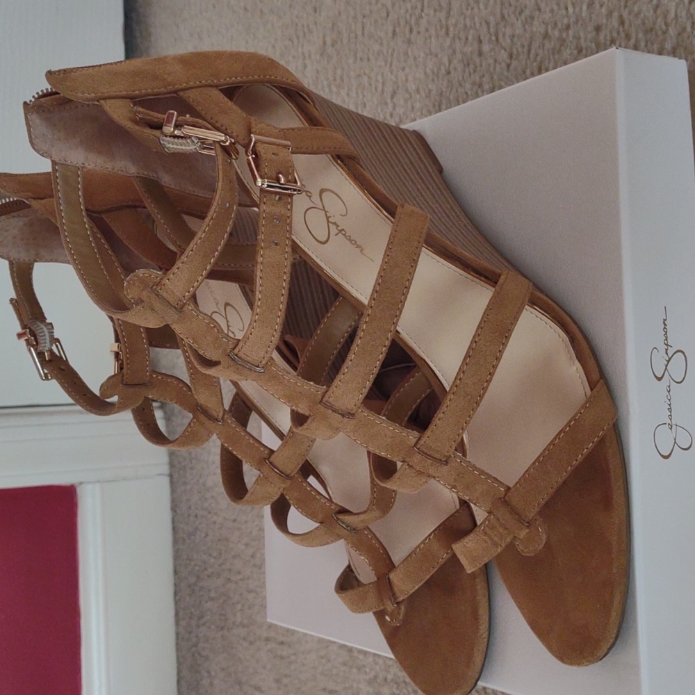 Strappy wedges